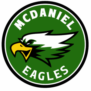McDaniel Eagles School Logo McDaniel Eagles circular logo featuring a stylized eagle head in green, white, black, and gold with the words “McDaniel Eagles” around the edge